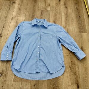 Zara Blue Striped Button Down Shirt